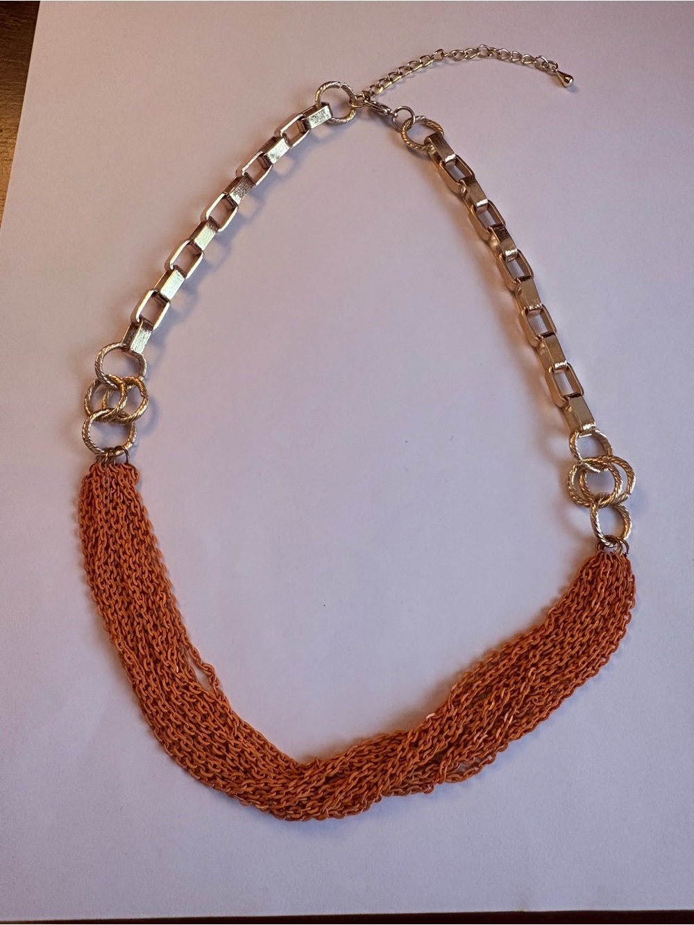 Gold Chain & Orange Multi-Strand Necklace